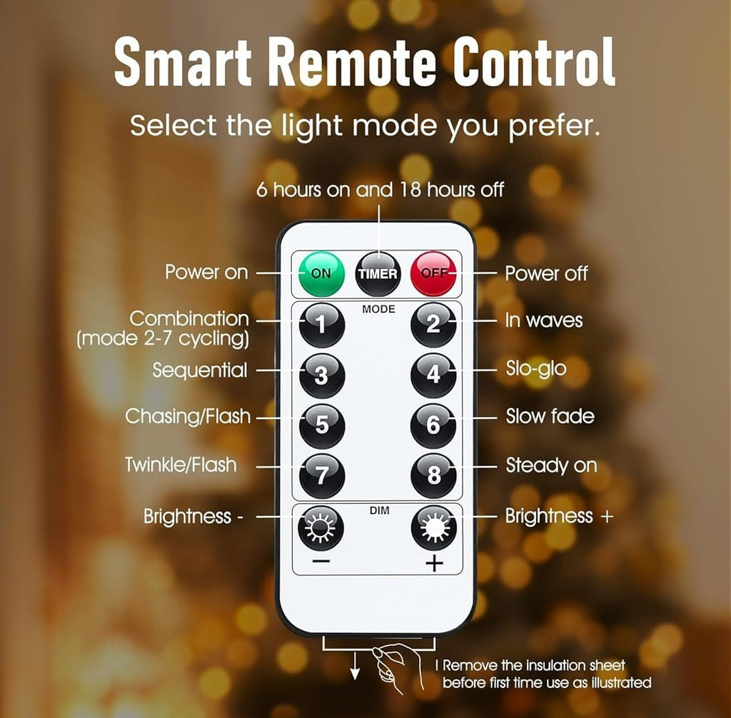 🎅🔥8 Modes 100-600 Christmas LED Firefly Twinkle String Lights