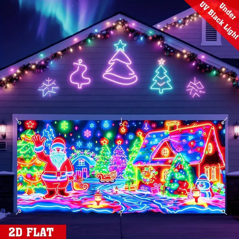 🔥Christmas Sales - 50% OFF🎄UV Reactive Christmas Garage Door Banner