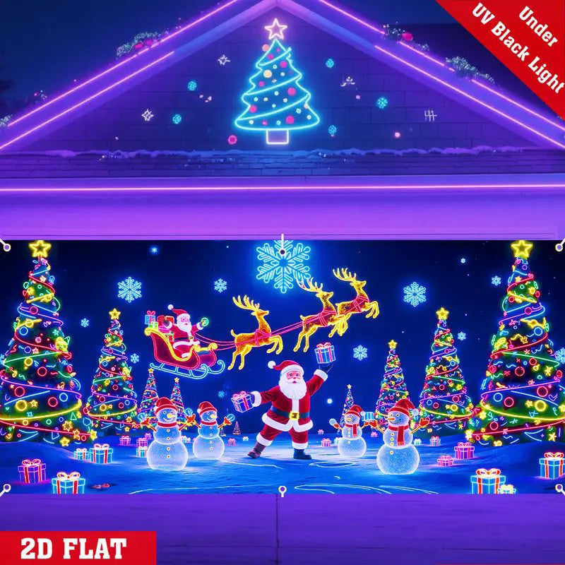 🔥Christmas Sales - 50% OFF🎄UV Reactive Christmas Garage Door Banner